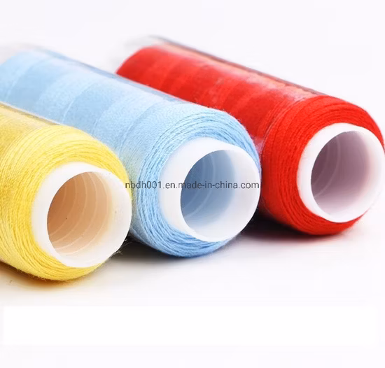 Adicionar para comparar linha de costura de poliéster com mini carretel colorido para uso doméstico personalizada para roupas